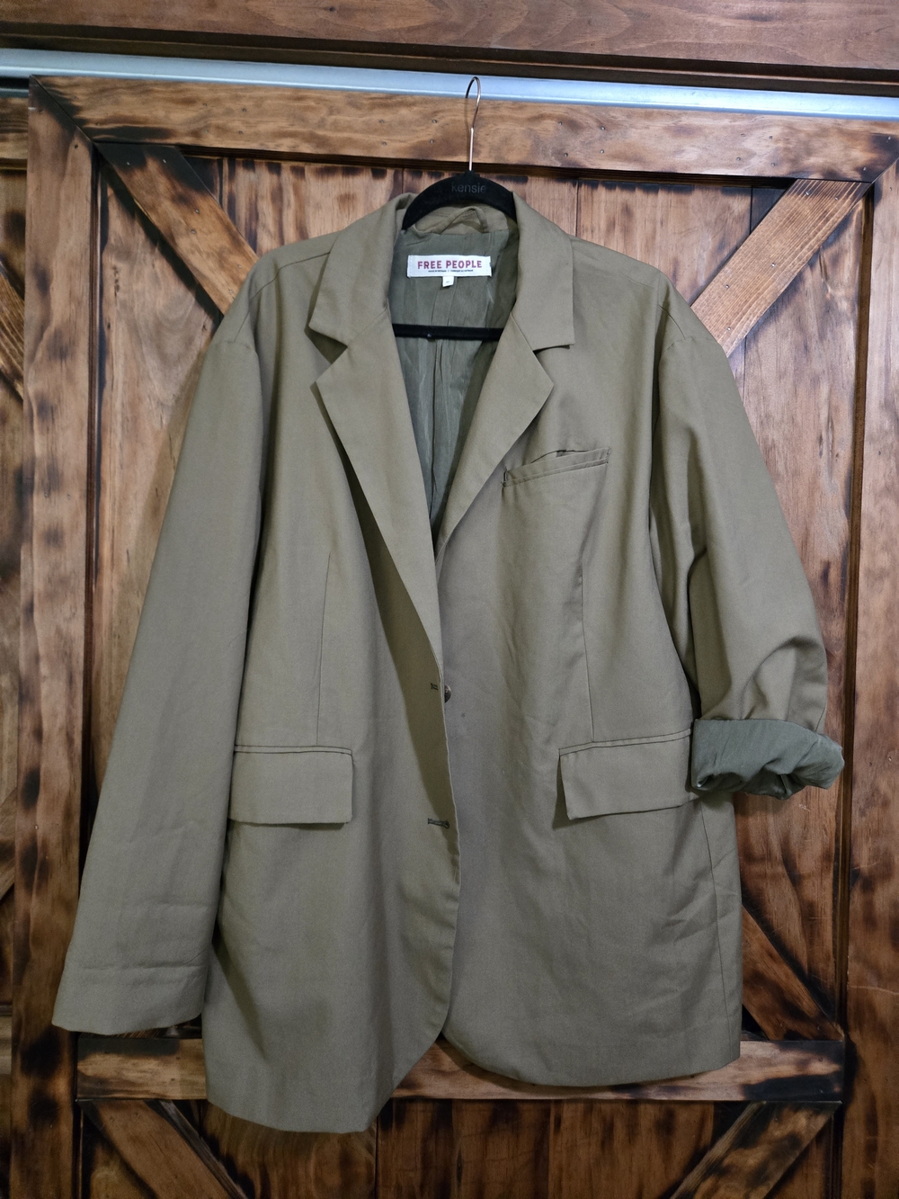 Free People Oversized Blazer in Olive Green